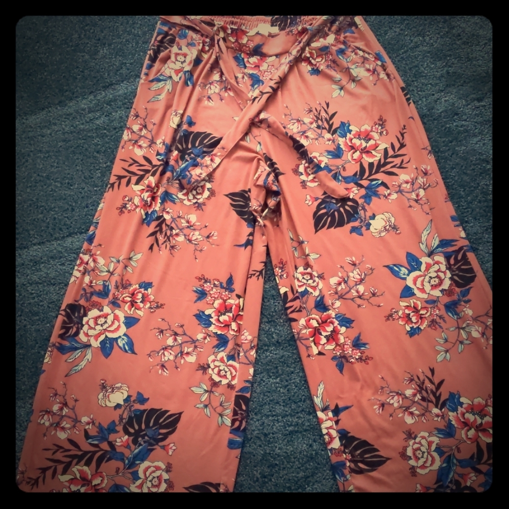 French Laundry Wide Leg Floral Pants Size 1X